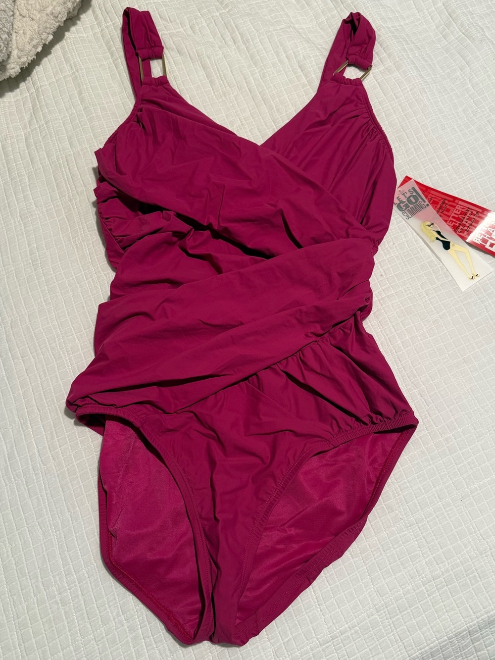 SPANX Rich Berry Twist-Front One-Piece Swimsuit - Fuchsia